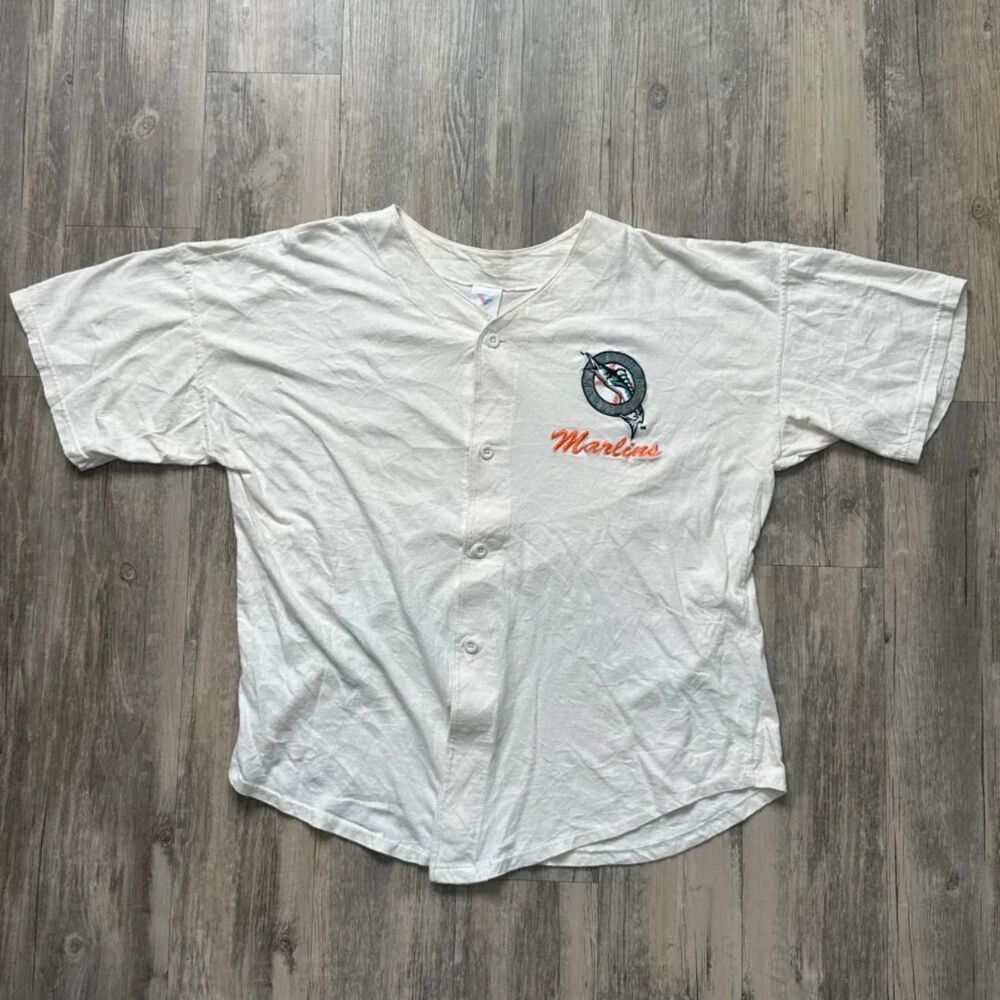 Vintage 90s MLB Florida Marlins Artex Sportwear Baseball Jersey Size XL